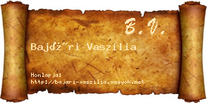 Bajári Vaszilia névjegykártya